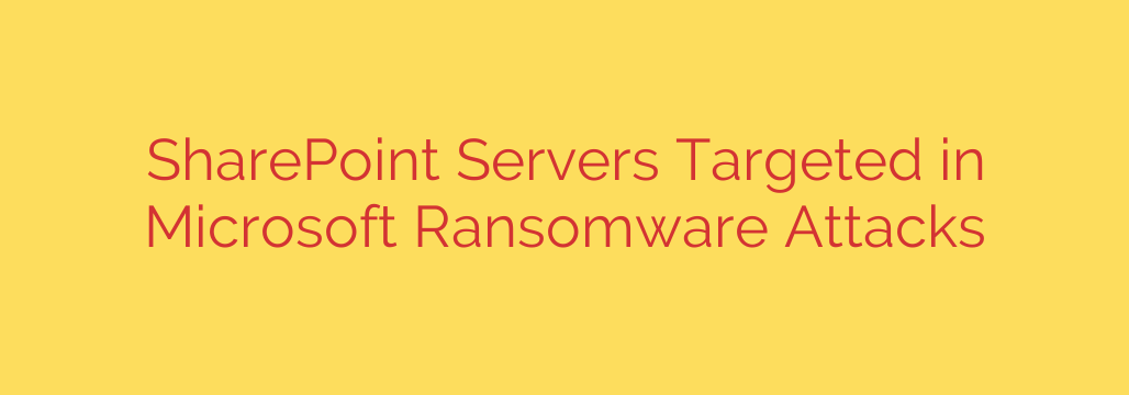 SharePoint Servers Targeted in Microsoft Ransomware Attacks
