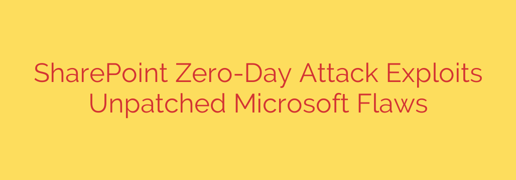 SharePoint Zero-Day Attack Exploits Unpatched Microsoft Flaws