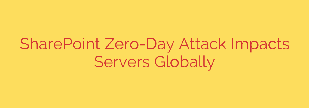 SharePoint Zero-Day Attack Impacts Servers Globally
