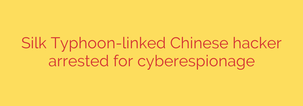 Silk Typhoon-linked Chinese hacker arrested for cyberespionage