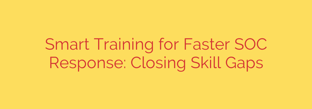 Smart Training for Faster SOC Response: Closing Skill Gaps
