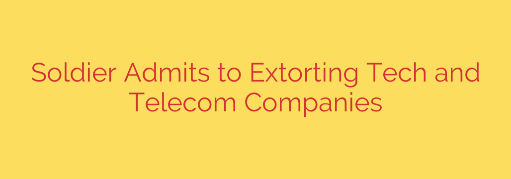 Soldier Admits to Extorting Tech and Telecom Companies