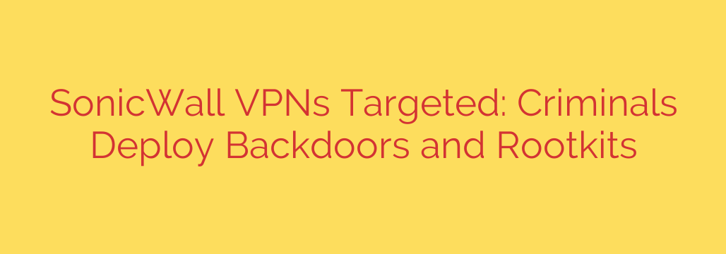 SonicWall VPNs Targeted: Criminals Deploy Backdoors and Rootkits