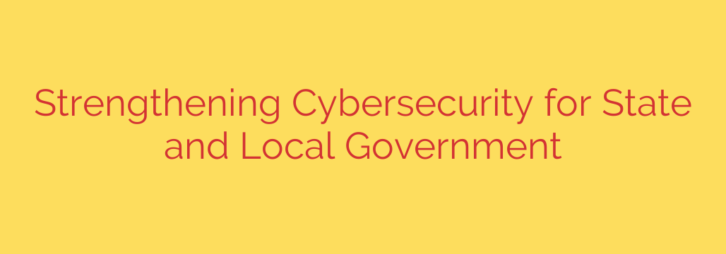 Strengthening Cybersecurity for State and Local Government