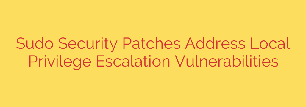 Sudo Security Patches Address Local Privilege Escalation Vulnerabilities