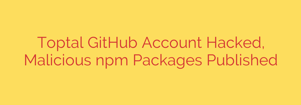 Toptal GitHub Account Hacked, Malicious npm Packages Published