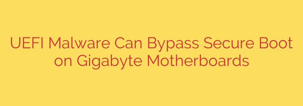 UEFI Malware Can Bypass Secure Boot on Gigabyte Motherboards