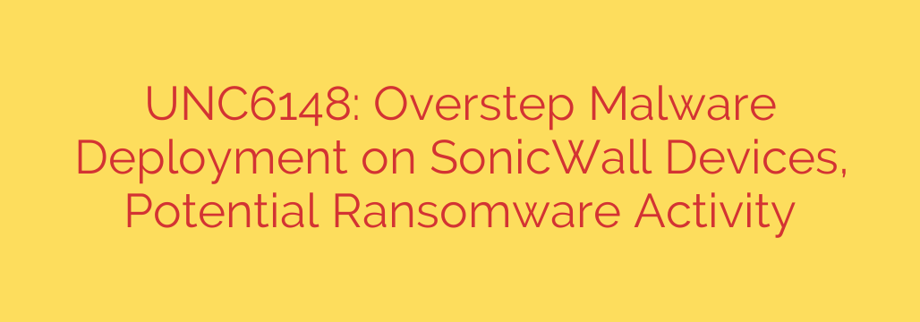 UNC6148: Overstep Malware Deployment on SonicWall Devices, Potential Ransomware Activity