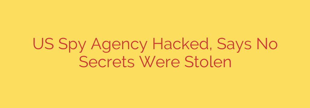 US Spy Agency Hacked, Says No Secrets Were Stolen