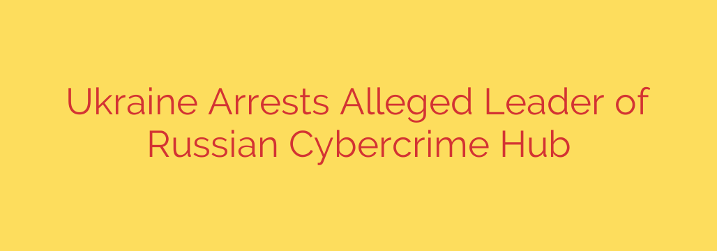 Ukraine Arrests Alleged Leader of Russian Cybercrime Hub