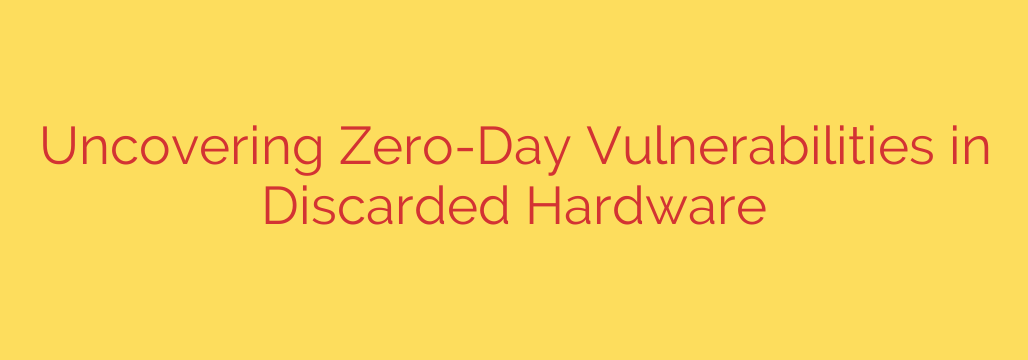 Uncovering Zero-Day Vulnerabilities in Discarded Hardware