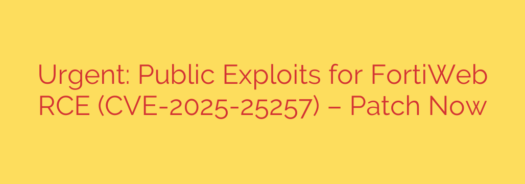 Urgent: Public Exploits for FortiWeb RCE (CVE-2025-25257) – Patch Now