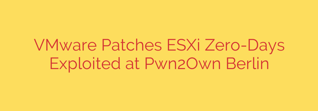 VMware Patches ESXi Zero-Days Exploited at Pwn2Own Berlin