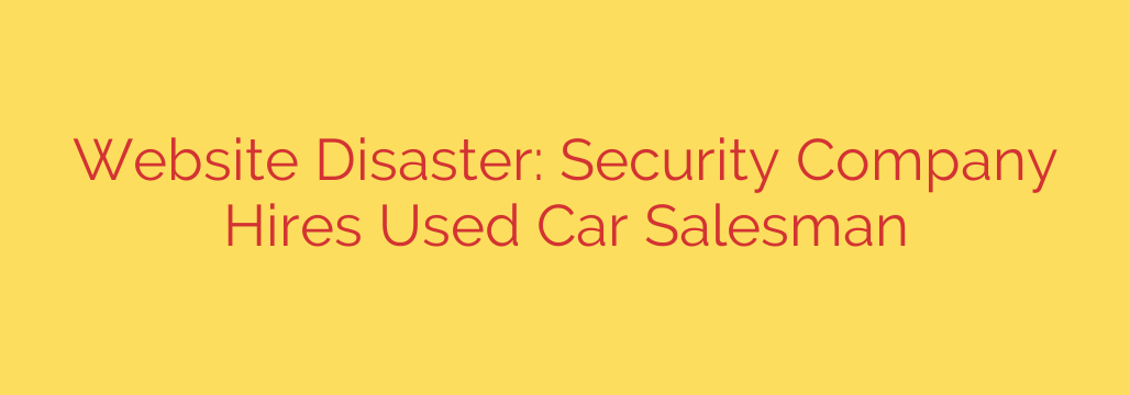 Website Disaster: Security Company Hires Used Car Salesman