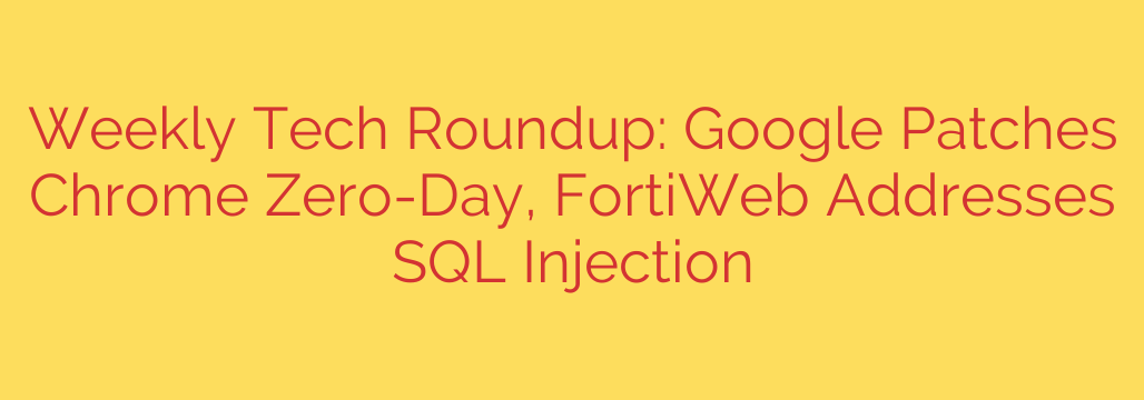 Weekly Tech Roundup: Google Patches Chrome Zero-Day, FortiWeb Addresses SQL Injection