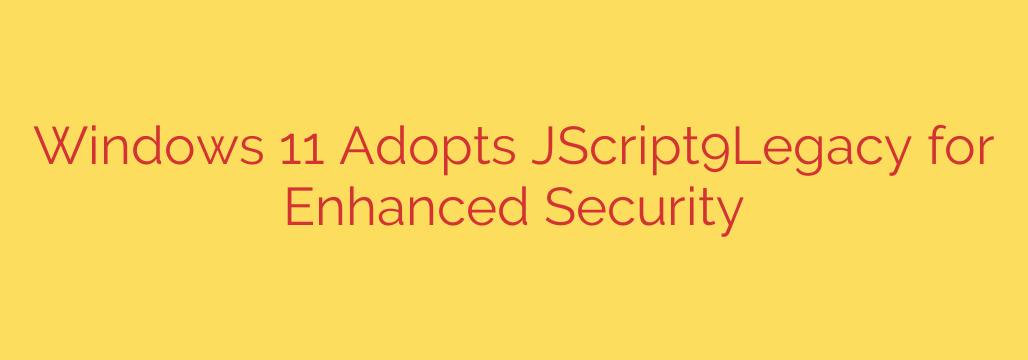 Windows 11 Adopts JScript9Legacy for Enhanced Security