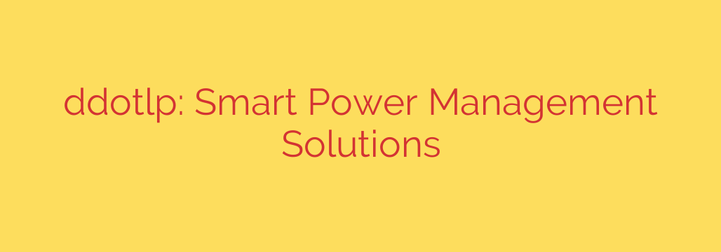 ddotlp: Smart Power Management Solutions
