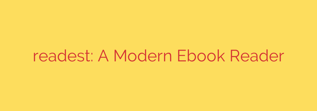 readest: A Modern Ebook Reader