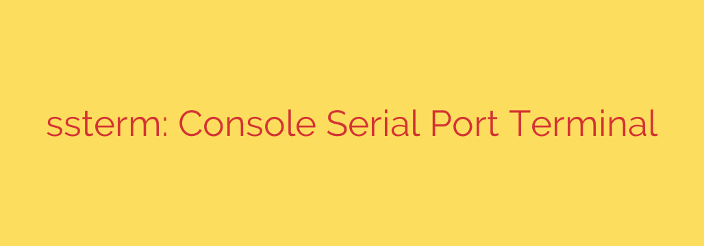 ssterm: Console Serial Port Terminal