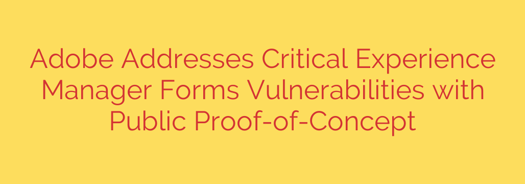 Adobe Addresses Critical Experience Manager Forms Vulnerabilities with Public Proof-of-Concept