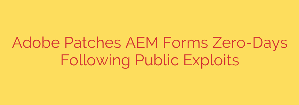 Adobe Patches AEM Forms Zero-Days Following Public Exploits
