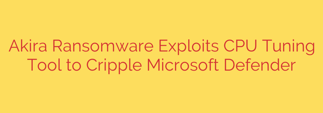 Akira Ransomware Exploits CPU Tuning Tool to Cripple Microsoft Defender