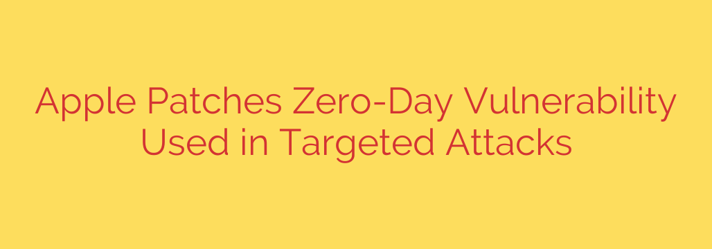 Apple Patches Zero-Day Vulnerability Used in Targeted Attacks