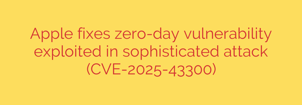 Apple fixes zero-day vulnerability exploited in sophisticated attack (CVE-2025-43300)