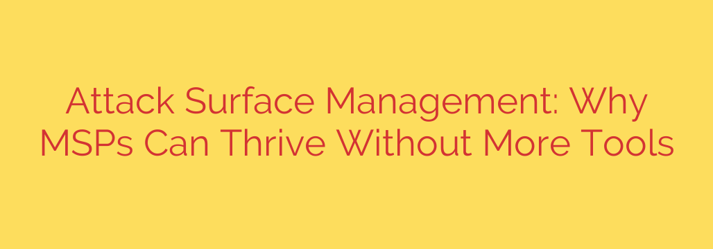Attack Surface Management: Why MSPs Can Thrive Without More Tools