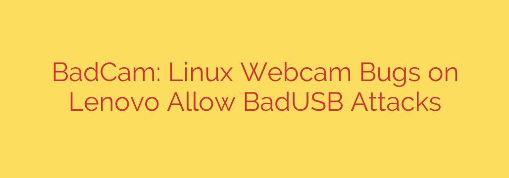 BadCam: Linux Webcam Bugs on Lenovo Allow BadUSB Attacks