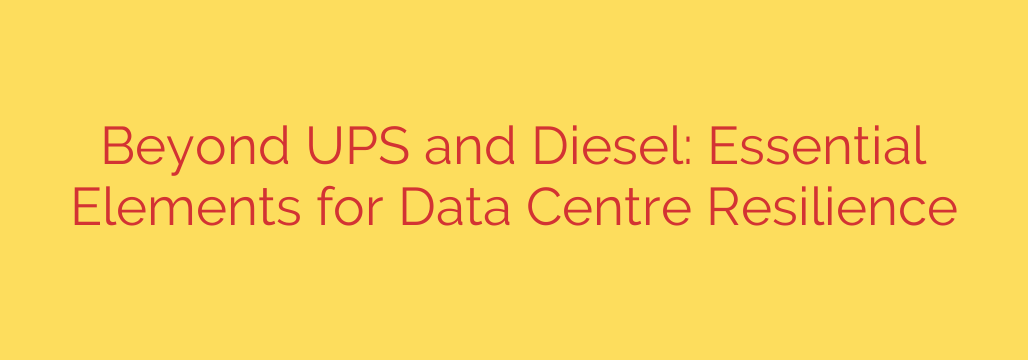 Beyond UPS and Diesel: Essential Elements for Data Centre Resilience