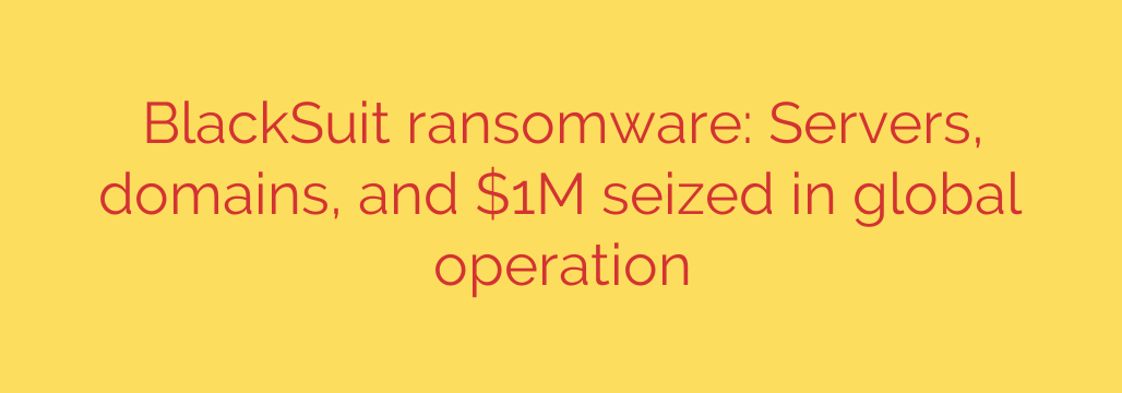 BlackSuit ransomware: Servers, domains, and $1M seized in global operation