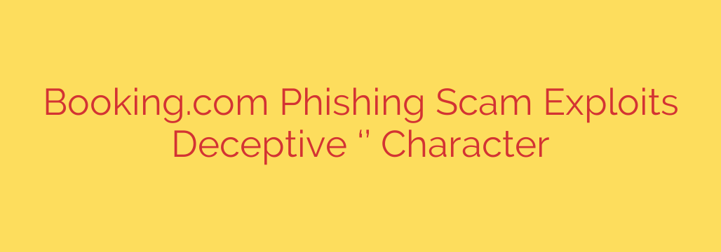 Booking.com Phishing Scam Exploits Deceptive ‘ん’ Character