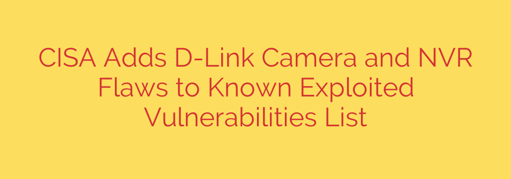 CISA Adds D-Link Camera and NVR Flaws to Known Exploited Vulnerabilities List