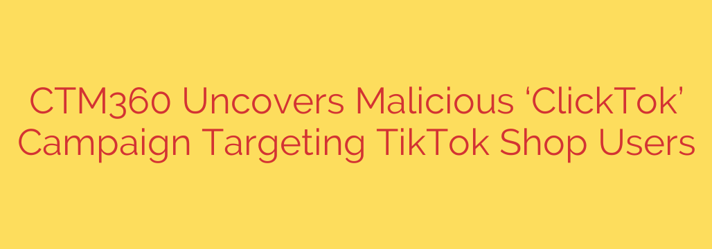 CTM360 Uncovers Malicious ‘ClickTok’ Campaign Targeting TikTok Shop Users