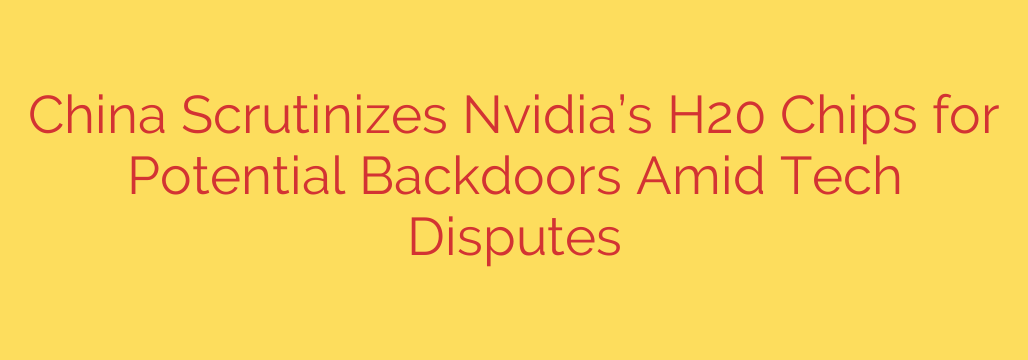 China Scrutinizes Nvidia’s H20 Chips for Potential Backdoors Amid Tech Disputes