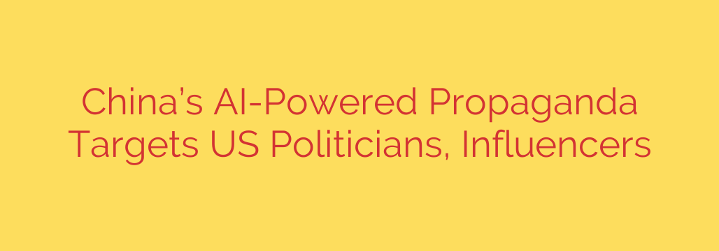 China’s AI-Powered Propaganda Targets US Politicians, Influencers