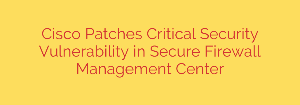 Cisco Patches Critical Security Vulnerability in Secure Firewall Management Center