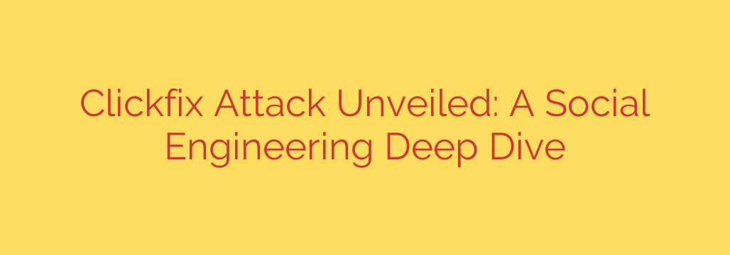 Clickfix Attack Unveiled: A Social Engineering Deep Dive