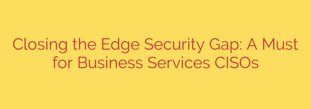 Closing the Edge Security Gap: A Must for Business Services CISOs