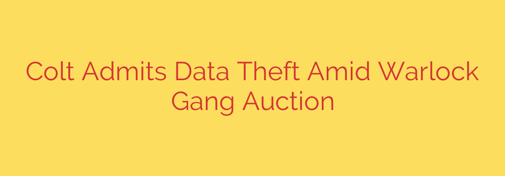 Colt Admits Data Theft Amid Warlock Gang Auction