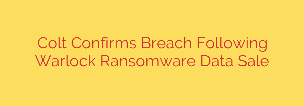 Colt Confirms Breach Following Warlock Ransomware Data Sale