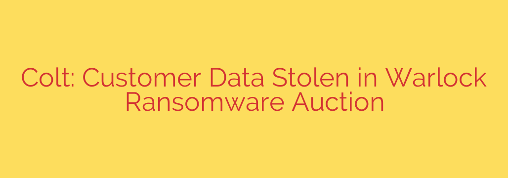 Colt: Customer Data Stolen in Warlock Ransomware Auction