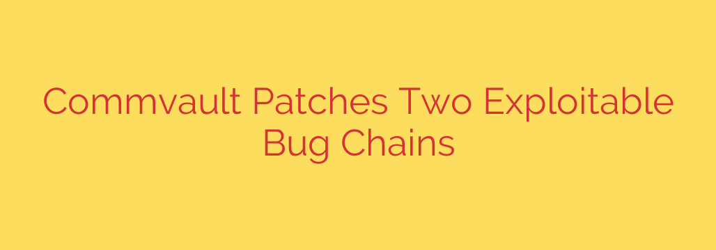 Commvault Patches Two Exploitable Bug Chains
