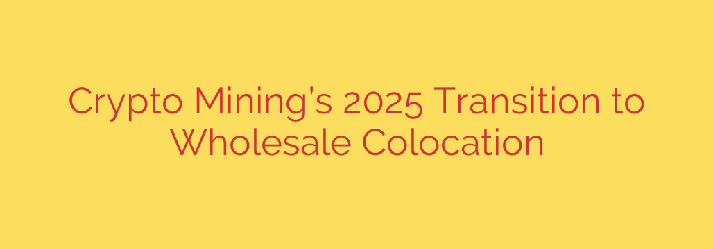 Crypto Mining’s 2025 Transition to Wholesale Colocation