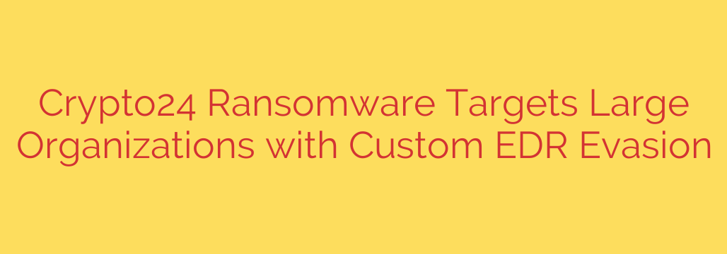 Crypto24 Ransomware Targets Large Organizations with Custom EDR Evasion