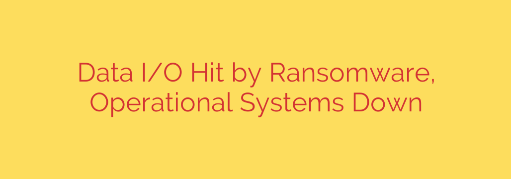 Data I/O Hit by Ransomware, Operational Systems Down