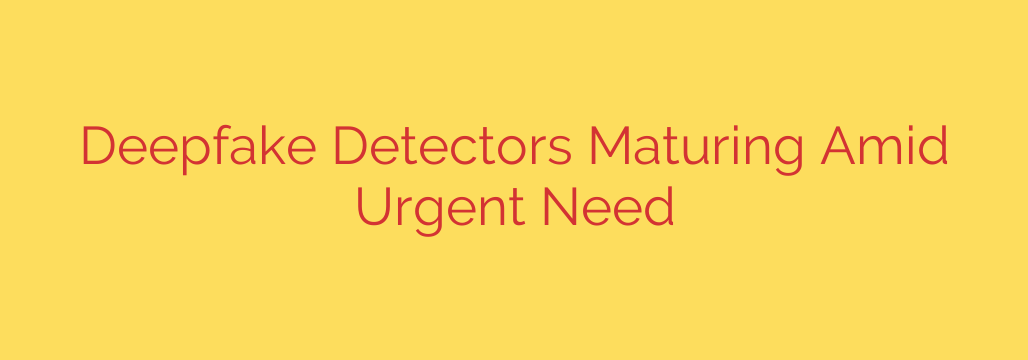 Deepfake Detectors Maturing Amid Urgent Need