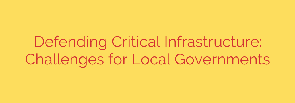 Defending Critical Infrastructure: Challenges for Local Governments