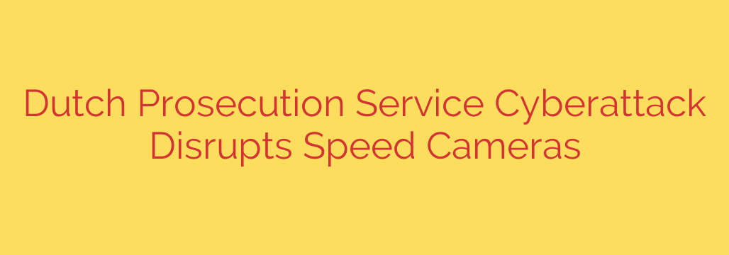 Dutch Prosecution Service Cyberattack Disrupts Speed Cameras